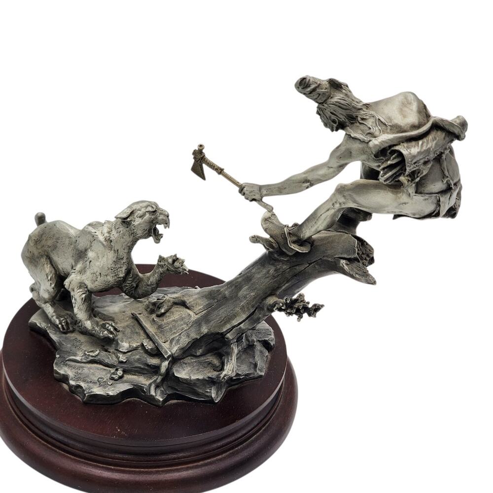 Chilmark Gros Ventre Moment of Truth Michael Boyett 82 Pewter Sculpture Western - Picture 2 of 16